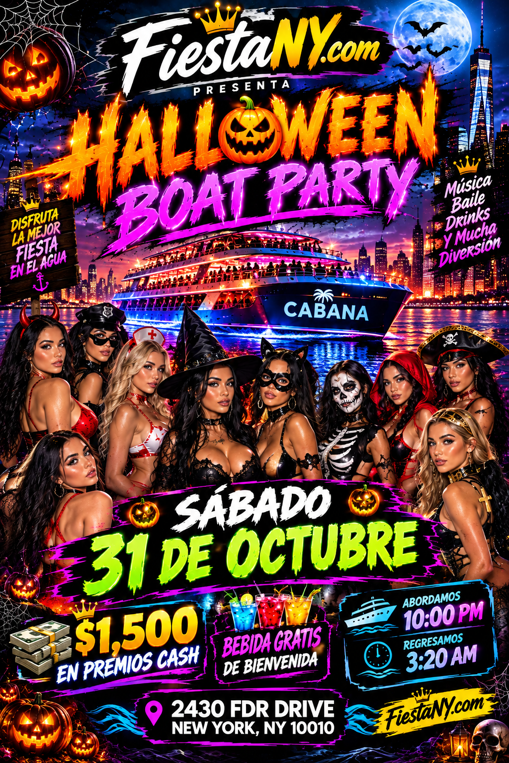 HALLOWEEN EN BARCO + $1500 CASH EN PREMIOS